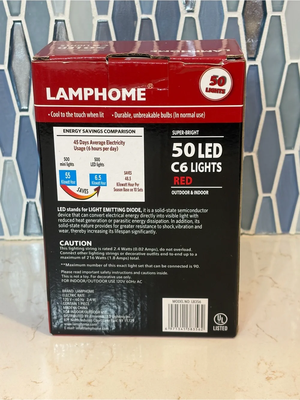 Red 50 LED C6 String Lights - Indoor & Outdoor
